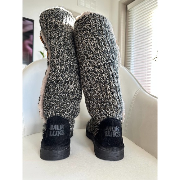 Muk Luks Women's Malena Marl Crochet Button Up Winter Boots Sz. 7 - Picture 3 of 8